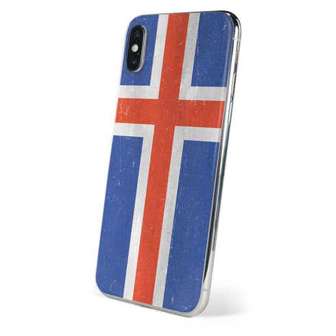 Iceland Flag Distressed iPhone X Skin